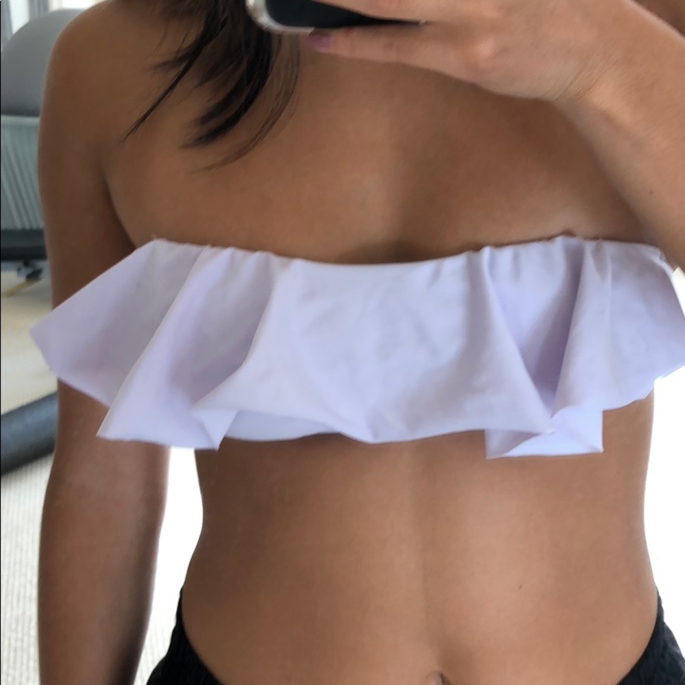 BANDEAU FLOUNCE BIKINI TOP LAVENDER